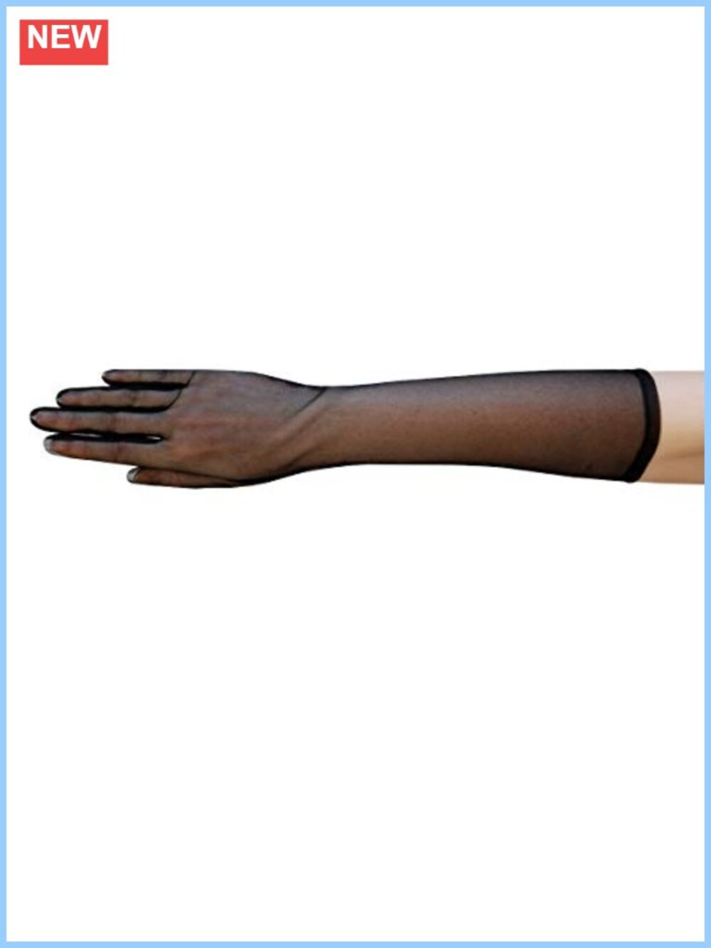 Sheer Tricot Chiffon Slip-On Elbow-Length Gloves One Size Fits Most